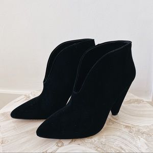 Black suede booties